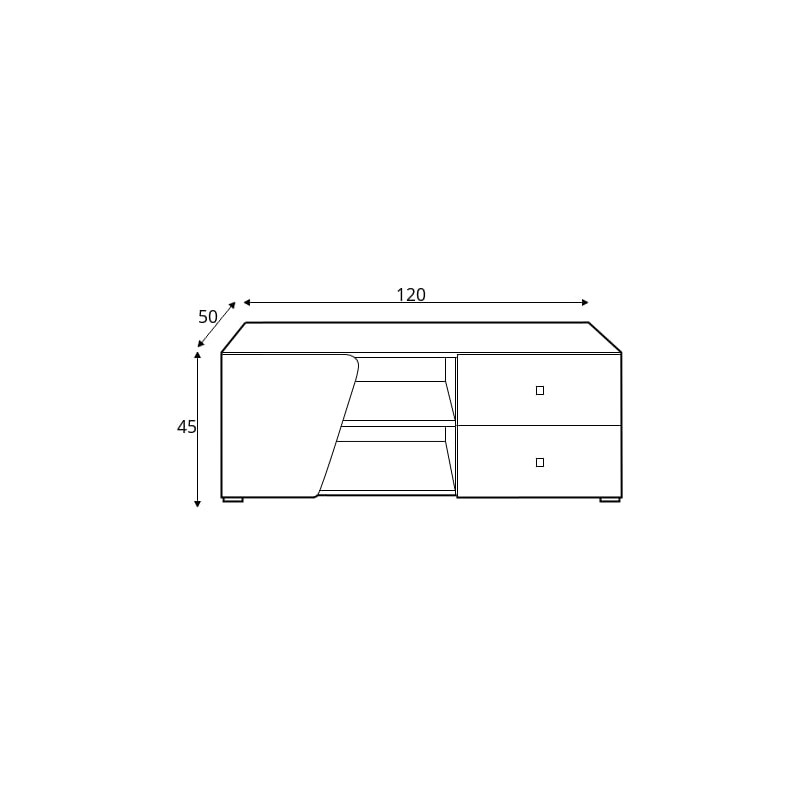 Szafka RTV Delta DL8 Dąb / Antracyt Meblar