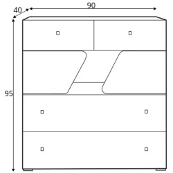 Komoda z szufladami Delta DL10 Dąb / Antracyt Meblar Komoda z szufladami Delta DL10 Dąb / Antracyt Meblar
