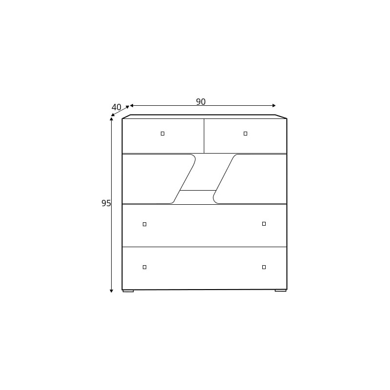 Komoda z szufladami Delta DL10 Dąb / Antracyt Meblar