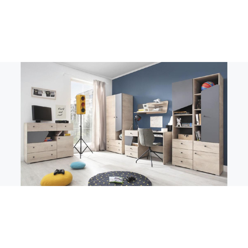 Komoda z szufladami Delta DL10 Dąb / Antracyt Meblar