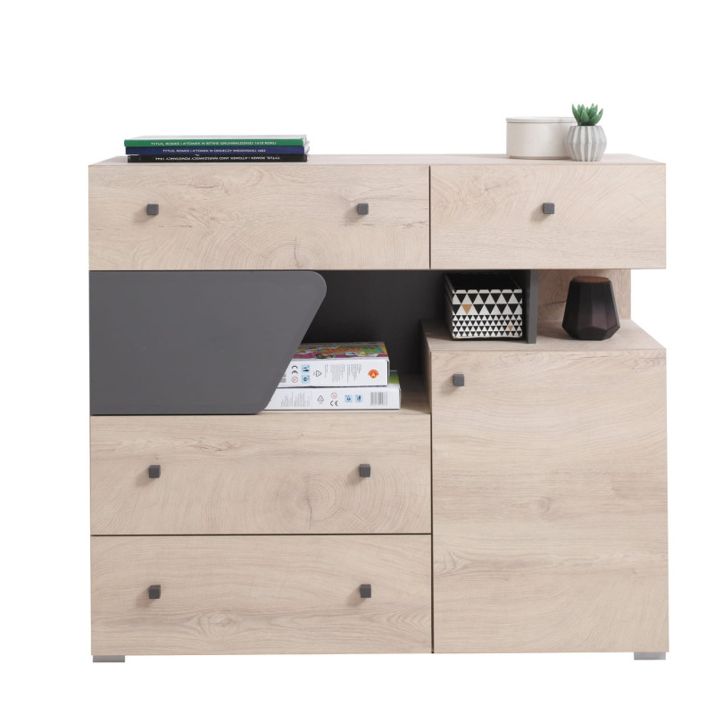 Komoda Delta DL11 Dąb / Antracyt Meblar