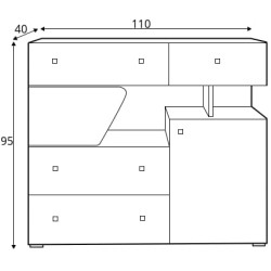 Komoda Delta DL11 Dąb / Antracyt Meblar