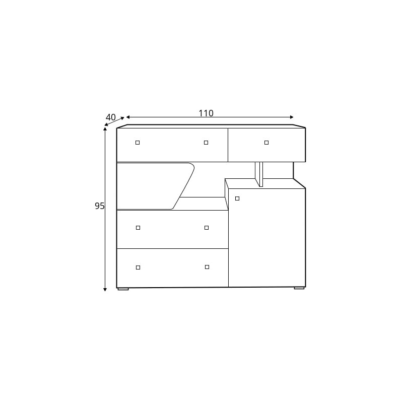 Komoda Delta DL11 Dąb / Antracyt Meblar