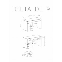 Biurko Delta DL9 Dąb / Antracyt Meblar