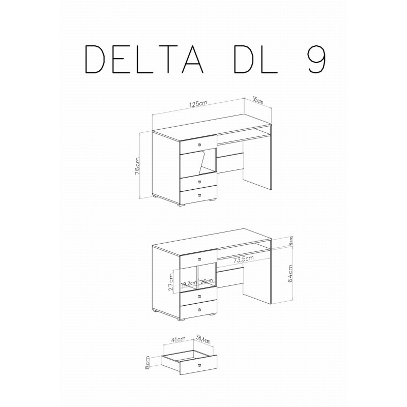 Biurko Delta DL9 Dąb / Antracyt Meblar