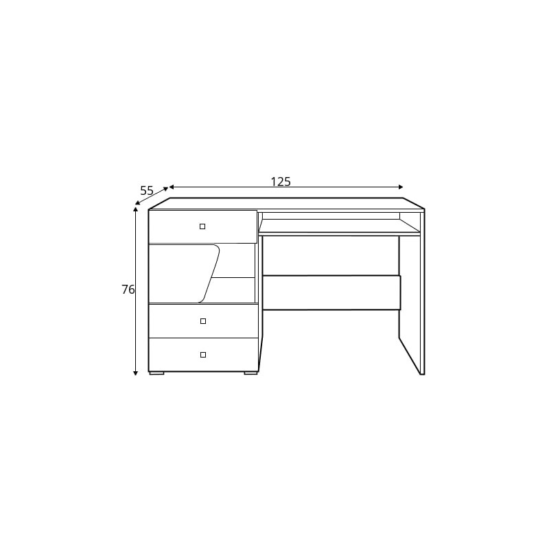 Biurko Delta DL9 Dąb / Antracyt Meblar