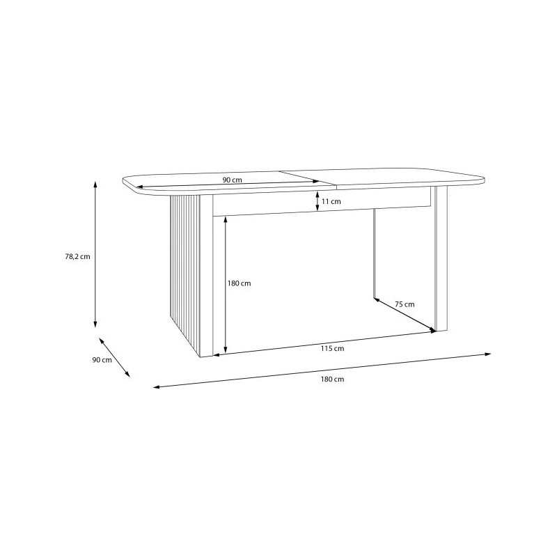 Stół rozkładany Formswift TBLT7128 Dąb Mauvella Meble Forte