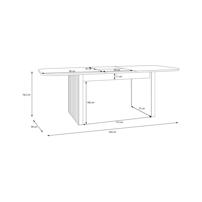 Stół rozkładany Formswift TBLT7128 Dąb Mauvella Meble Forte