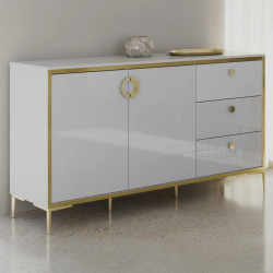 Komoda Golden 2 G2NK231 Biały połysk/złoty Meble Forte Komoda Golden 2 G2NK231 Biały połysk/złoty Meble Forte