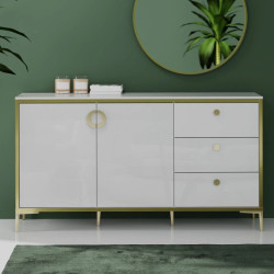 Komoda Golden 2 G2NK231 Biały połysk/złoty Meble Forte Komoda Golden 2 G2NK231 Biały połysk/złoty Meble Forte