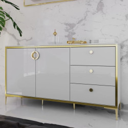Komoda Golden 2 G2NK231 Biały połysk/złoty Meble Forte Komoda Golden 2 G2NK231 Biały połysk/złoty Meble Forte