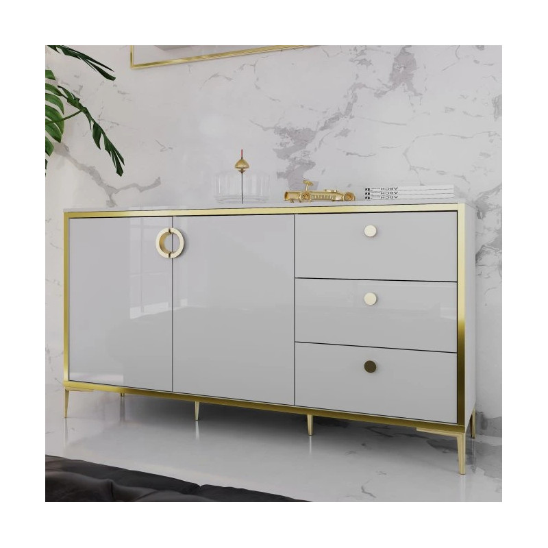 Komoda Golden 2 G2NK231 Biały połysk/złoty Meble Forte