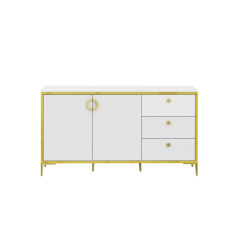 Komoda Golden 2 G2NK231 Biały połysk/złoty Meble Forte Komoda Golden 2 G2NK231 Biały połysk/złoty Meble Forte