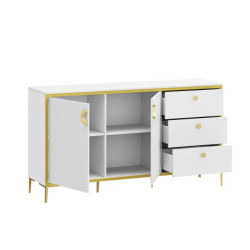 Komoda Golden 2 G2NK231 Biały połysk/złoty Meble Forte Komoda Golden 2 G2NK231 Biały połysk/złoty Meble Forte