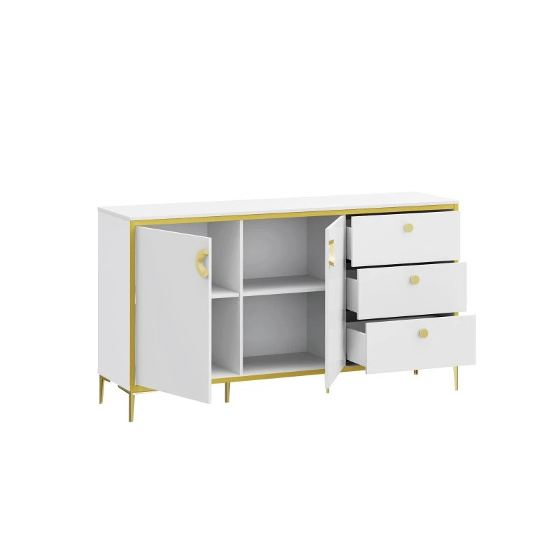 Komoda Golden 2 G2NK231 Biały połysk/złoty Meble Forte