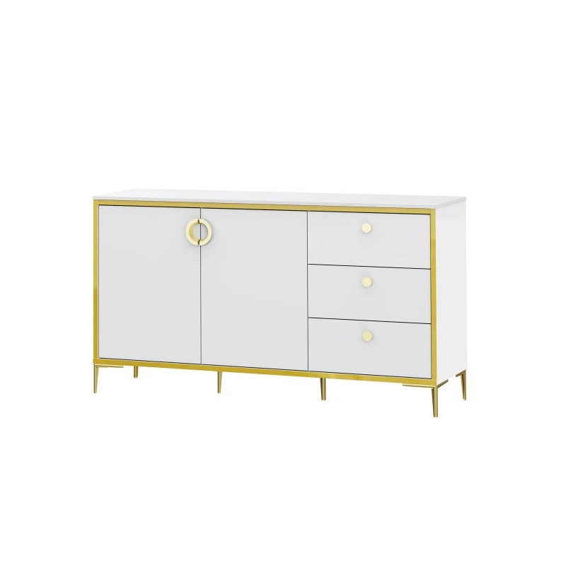 Komoda Golden 2 G2NK231 Biały połysk/złoty Meble Forte