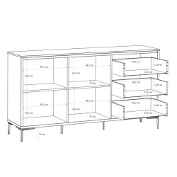 Komoda Golden 2 G2NK231 Biały połysk/złoty Meble Forte Komoda Golden 2 G2NK231 Biały połysk/złoty Meble Forte