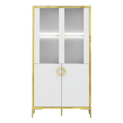 Witryna Golden 2 G2NV621 Biały połysk/złoty Meble Forte