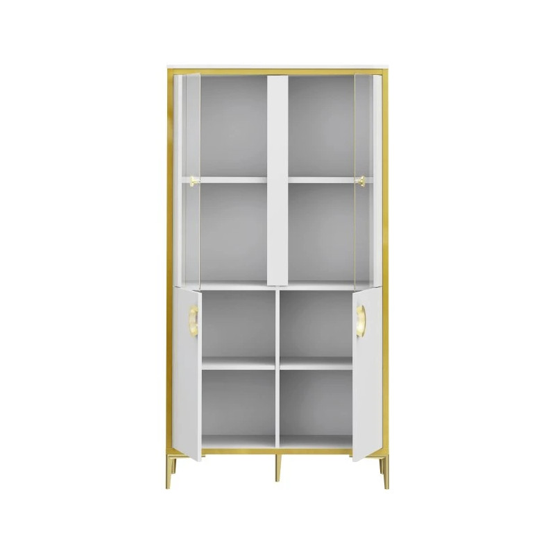 Witryna Golden 2 G2NV621 Biały połysk/złoty Meble Forte