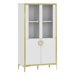 Witryna Golden 2 G2NV621 Biały połysk/złoty Meble Forte