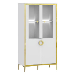 Witryna Golden 2 G2NV621 Biały połysk/złoty Meble Forte
