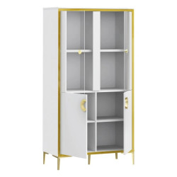 Witryna Golden 2 G2NV621 Biały połysk/złoty Meble Forte