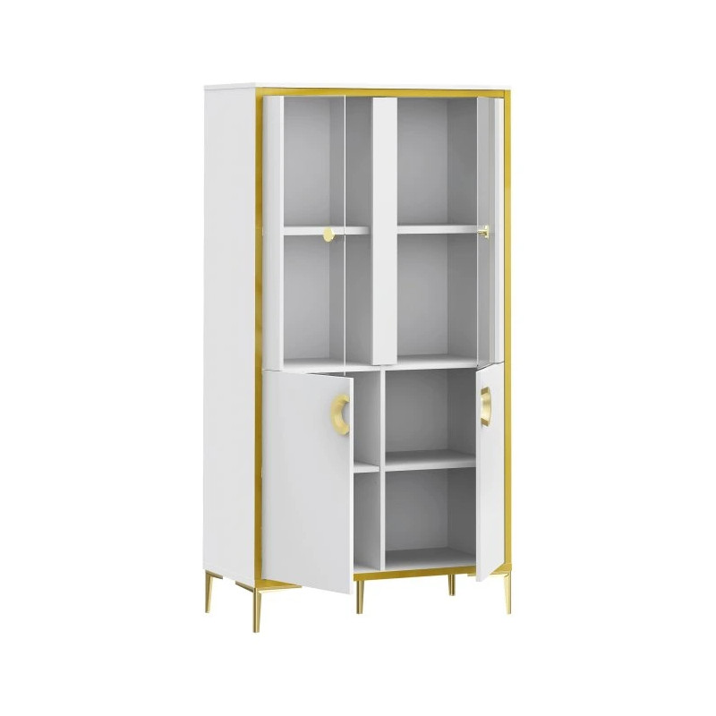 Witryna Golden 2 G2NV621 Biały połysk/złoty Meble Forte