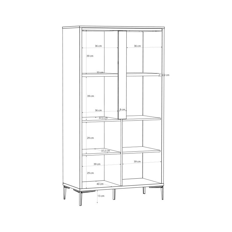 Witryna Golden 2 G2NV621 Biały połysk/złoty Meble Forte