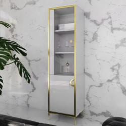 Witryna L/P Golden 2 G2NV711 Biały połysk/złoty Meble Forte
