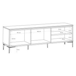 Szafka RTV Golden 2 G2NT131 Biały połysk/złoty Meble Forte