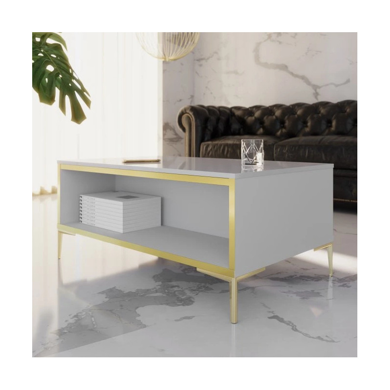 Stolik okolicznościowy Golden 2 CFTT5217 Biały połysk/złoty