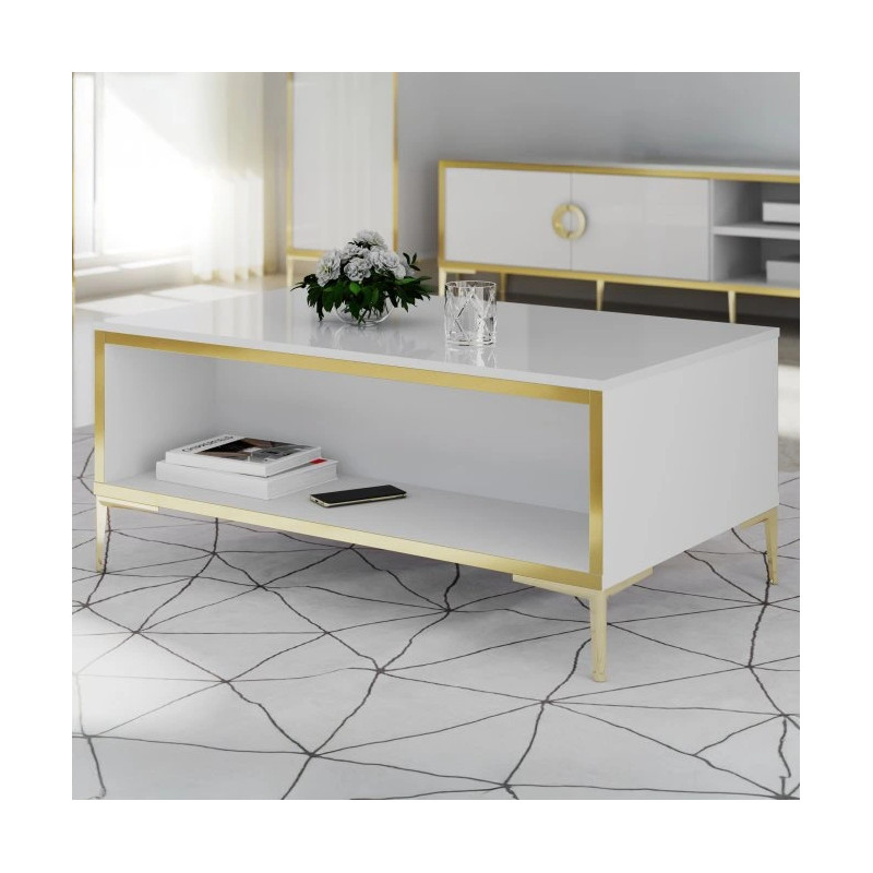 Stolik okolicznościowy Golden 2 CFTT5217 Biały połysk/złoty