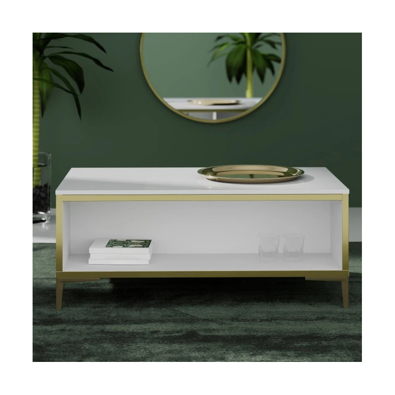 Stolik okolicznościowy Golden 2 CFTT5217 Biały połysk/złoty