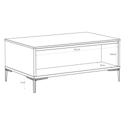 Stolik okolicznościowy Golden 2 CFTT5217 Biały połysk/złoty Stolik okolicznościowy Golden 2 CFTT5217 Biały połysk/złoty