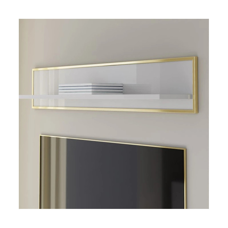 Półka wisząca Golden 2 G2NB01 Biały połysk/złoty Meble Forte