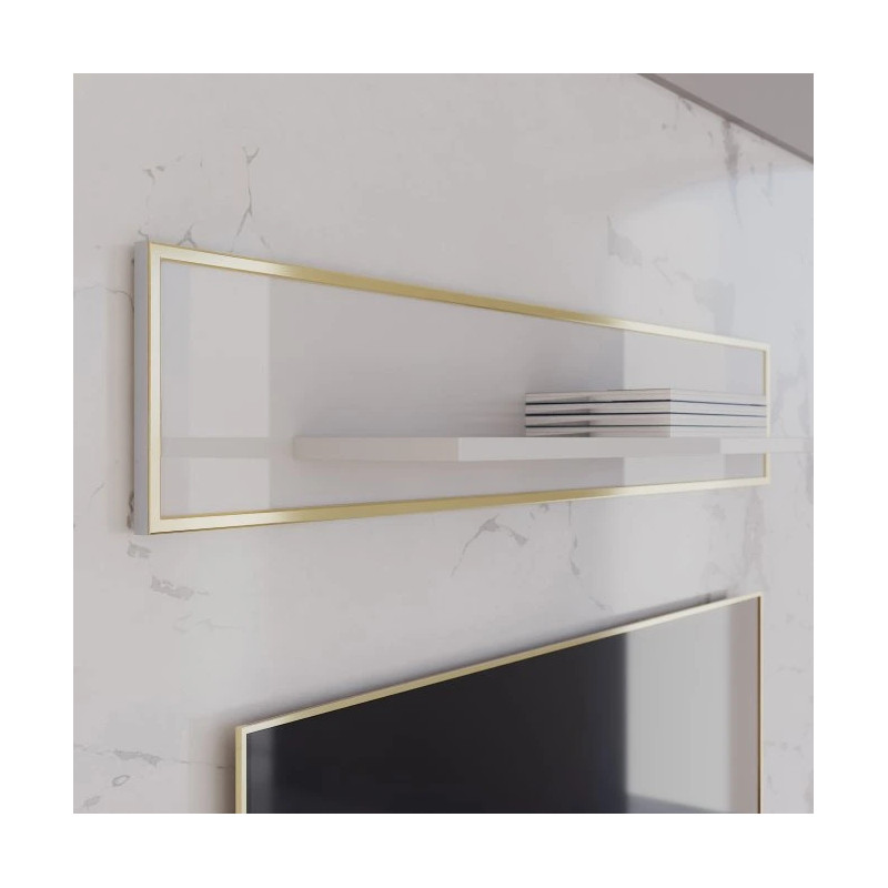 Półka wisząca Golden 2 G2NB01 Biały połysk/złoty Meble Forte