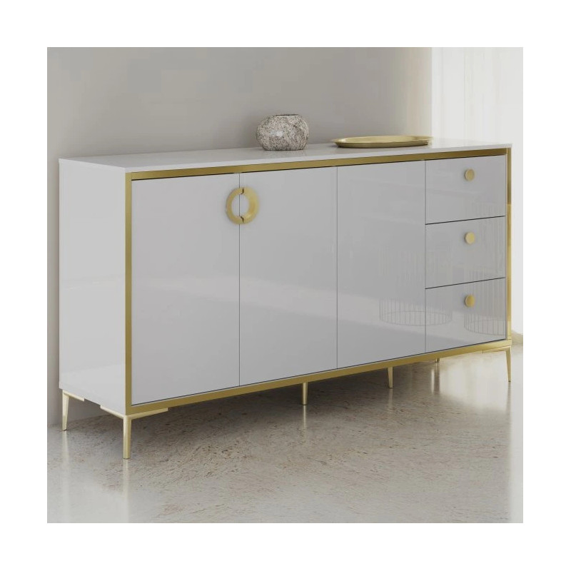 Komoda Golden 2 G2NK241 Biały połysk/złoty Meble Forte