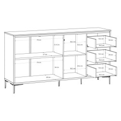 Komoda Golden 2 G2NK241 Biały połysk/złoty Meble Forte Komoda Golden 2 G2NK241 Biały połysk/złoty Meble Forte