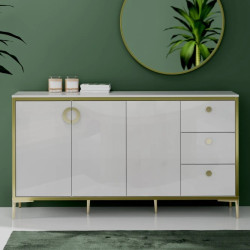 Komoda Golden 2 G2NK241 Biały połysk/złoty Meble Forte Komoda Golden 2 G2NK241 Biały połysk/złoty Meble Forte