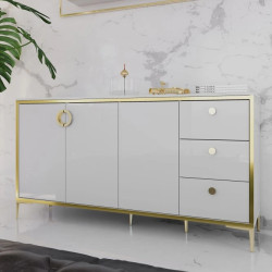 Komoda Golden 2 G2NK241 Biały połysk/złoty Meble Forte Komoda Golden 2 G2NK241 Biały połysk/złoty Meble Forte