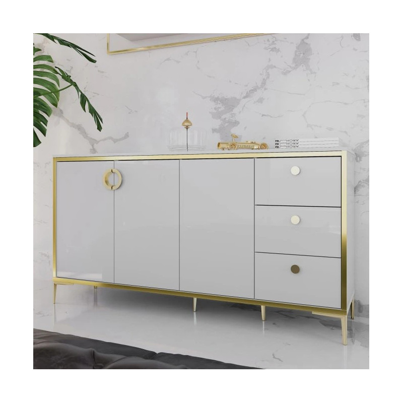 Komoda Golden 2 G2NK241 Biały połysk/złoty Meble Forte