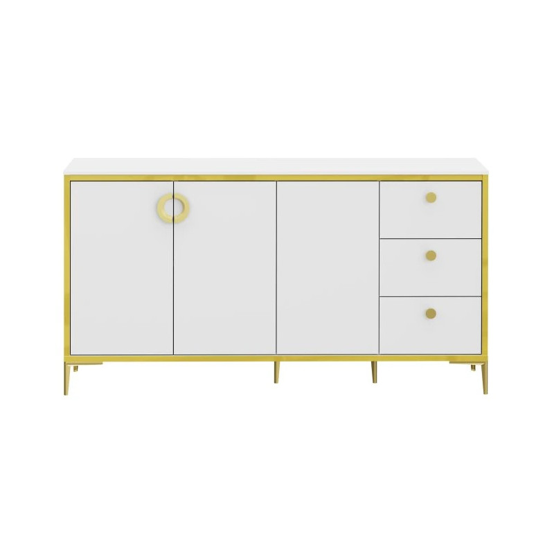 Komoda Golden 2 G2NK241 Biały połysk/złoty Meble Forte Komoda Golden 2 G2NK241 Biały połysk/złoty Meble Forte