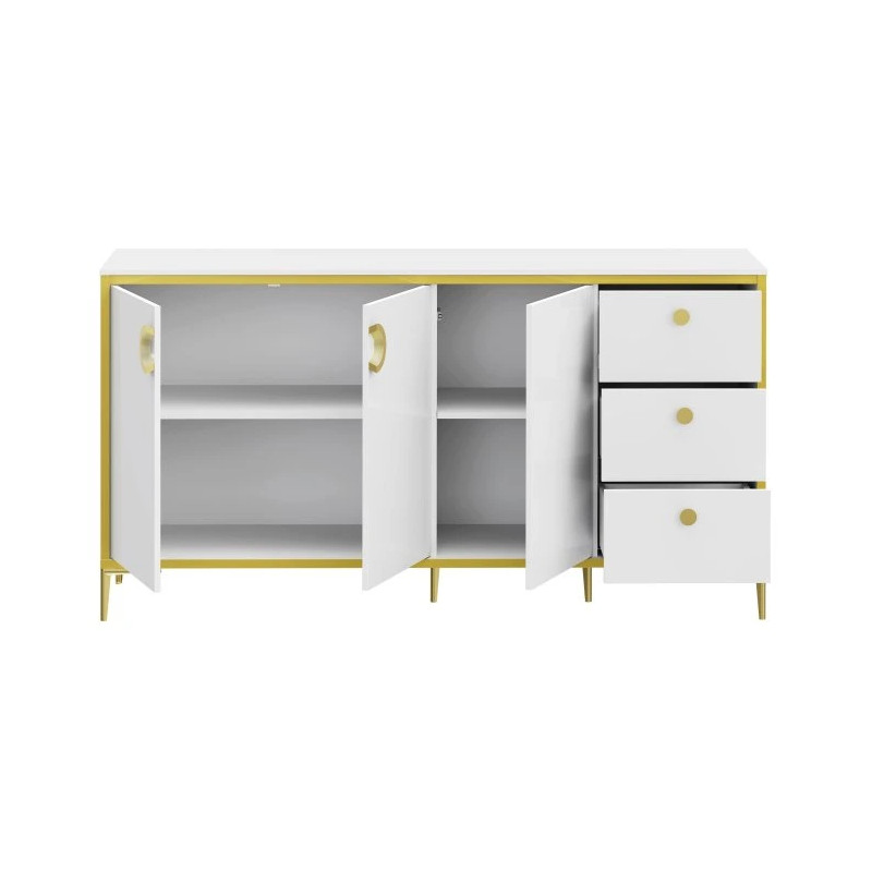 Komoda Golden 2 G2NK241 Biały połysk/złoty Meble Forte