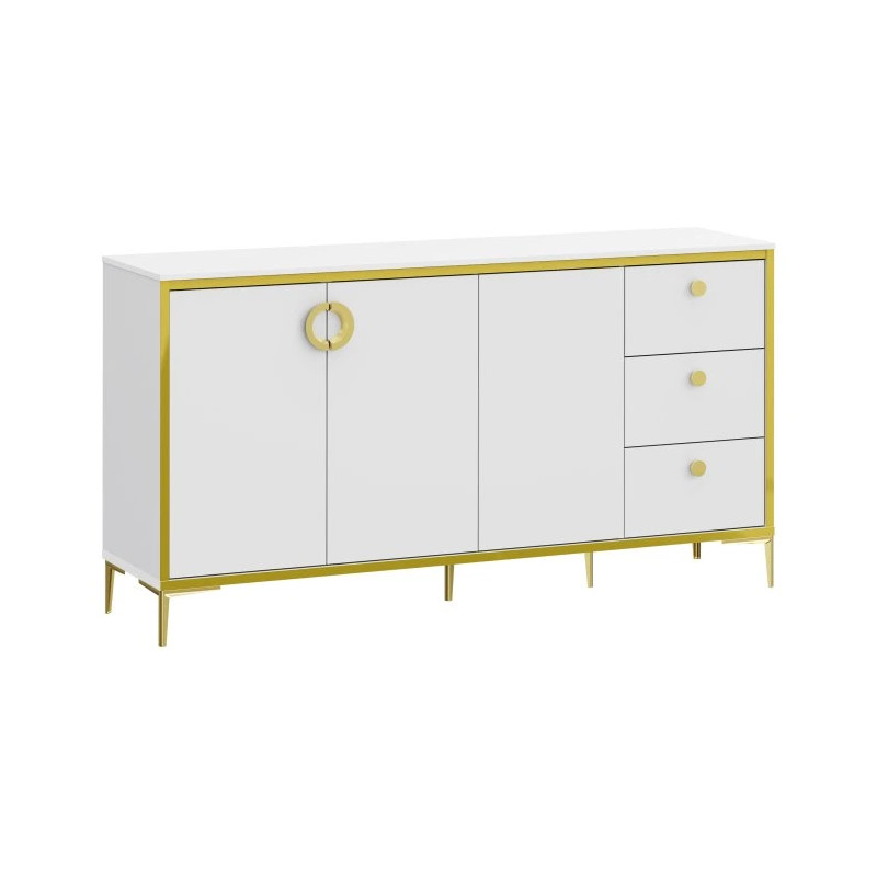 Komoda Golden 2 G2NK241 Biały połysk/złoty Meble Forte