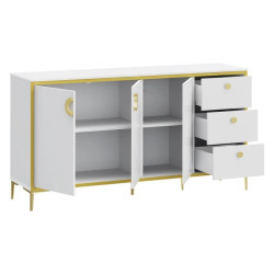 Komoda Golden 2 G2NK241 Biały połysk/złoty Meble Forte Komoda Golden 2 G2NK241 Biały połysk/złoty Meble Forte