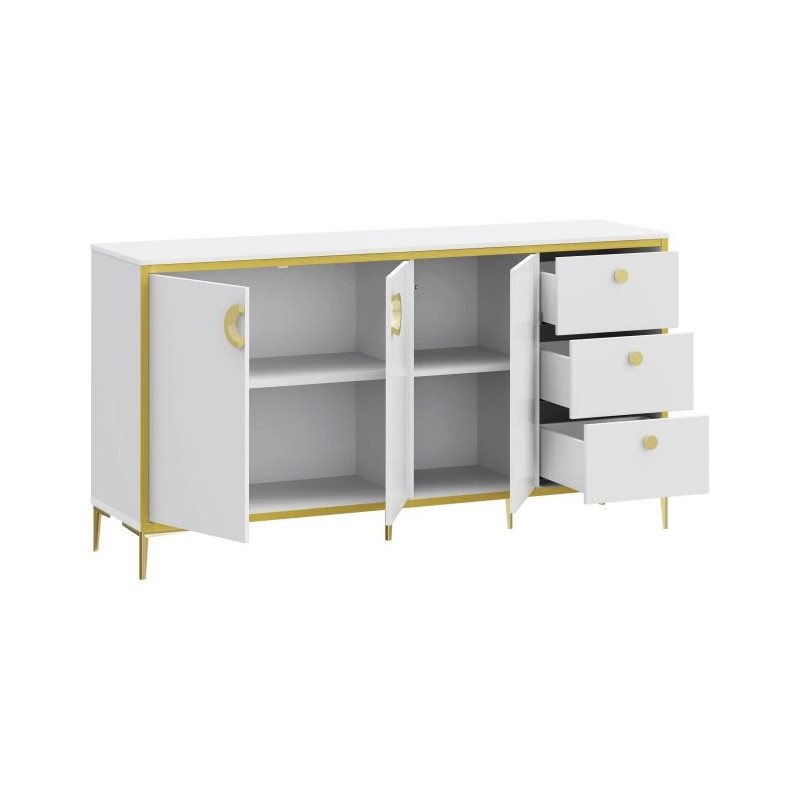 Komoda Golden 2 G2NK241 Biały połysk/złoty Meble Forte