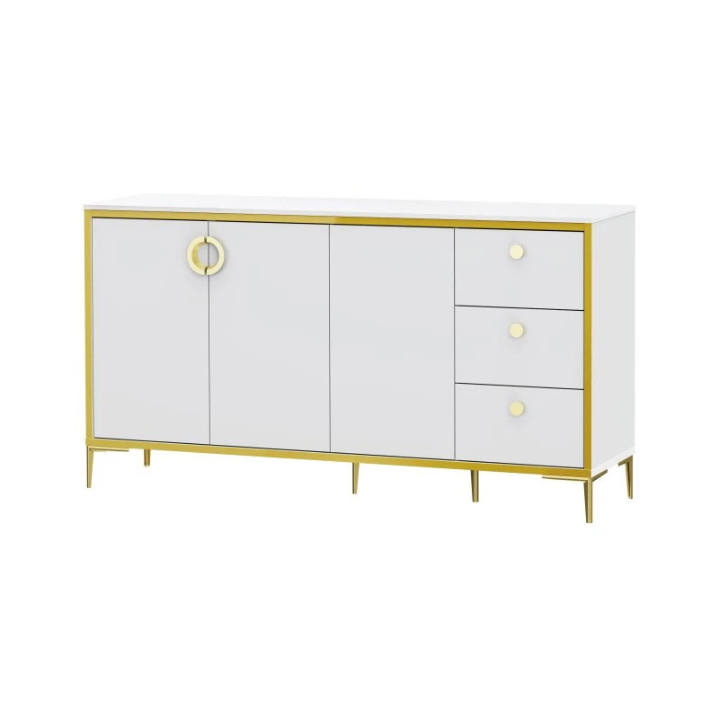 Komoda Golden 2 G2NK241 Biały połysk/złoty Meble Forte