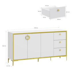 Komoda Golden 2 G2NK241 Biały połysk/złoty Meble Forte Komoda Golden 2 G2NK241 Biały połysk/złoty Meble Forte