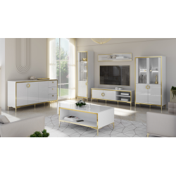 Komoda Golden 2 G2NK241 Biały połysk/złoty Meble Forte Komoda Golden 2 G2NK241 Biały połysk/złoty Meble Forte
