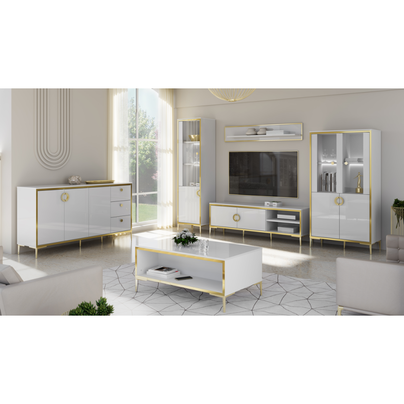 Komoda Golden 2 G2NK241 Biały połysk/złoty Meble Forte